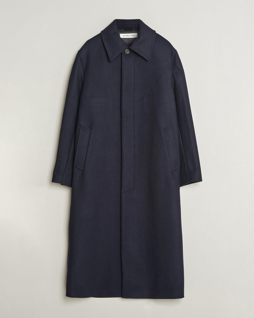 Sunflower Wool Blend Winter Coat Navy – Azul