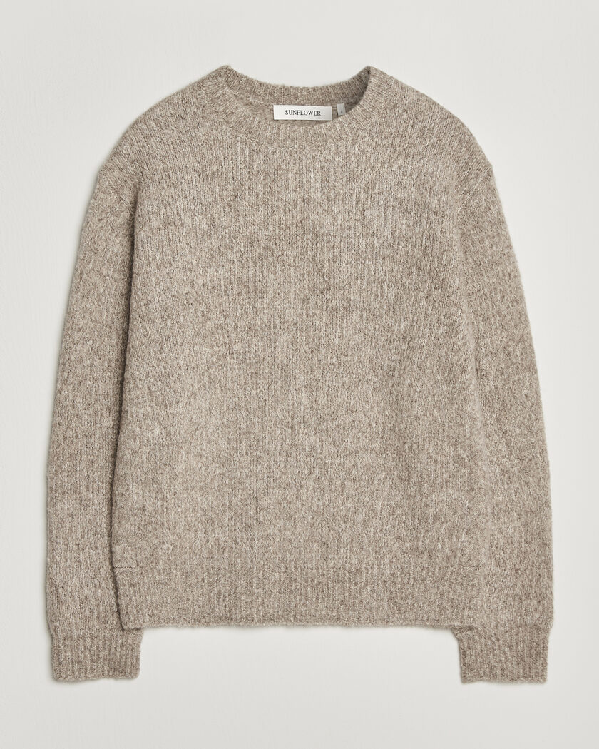 Stone Island Knitted Lambwool Sweater Natural en CareOfCarl.es