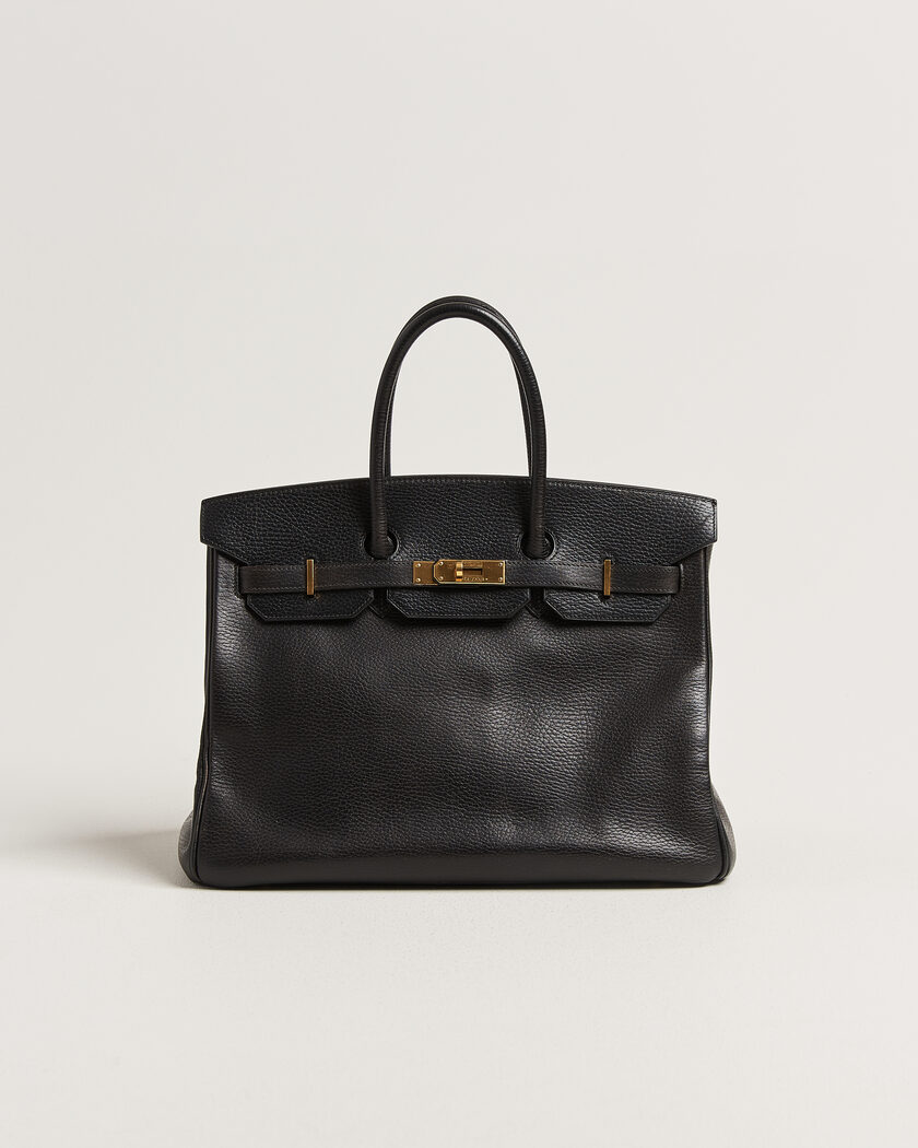 Hermès Pre-Owned Birkin 35 Retourné Ardennes Leather Black – Negro