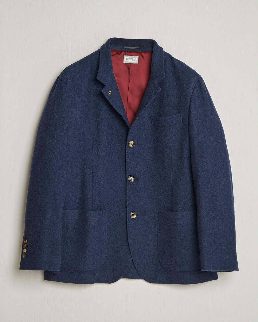 Brunello Cucinelli Cashmere City Jacket Navy – Azul