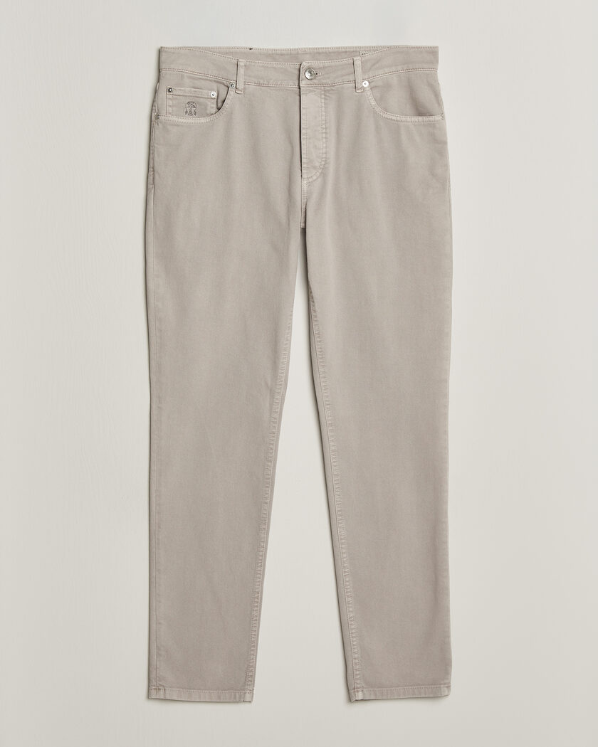 Brunello Cucinelli Slim Fit Bull Denim Pants Beige – Beige
