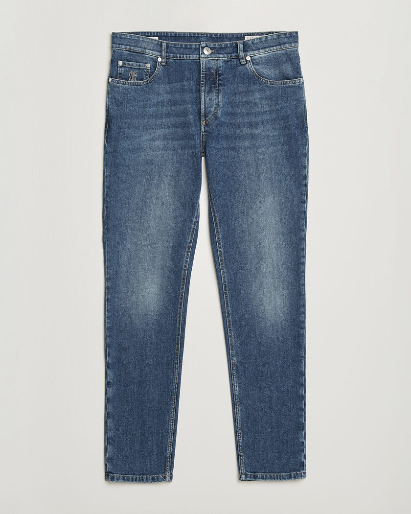 Brunello Cucinelli Traditional Fit Jeans Medium Wash – Azul