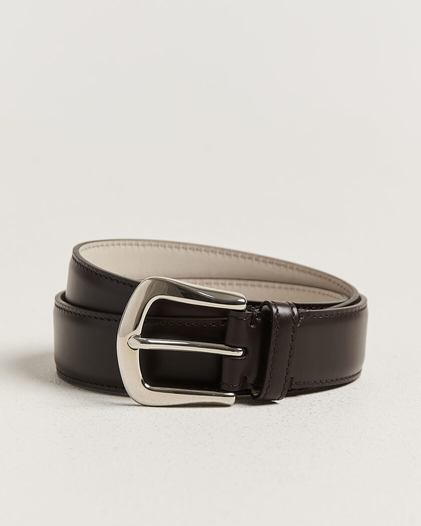 Brunello Cucinelli Calf Leather Belt Dark Brown – Marrón
