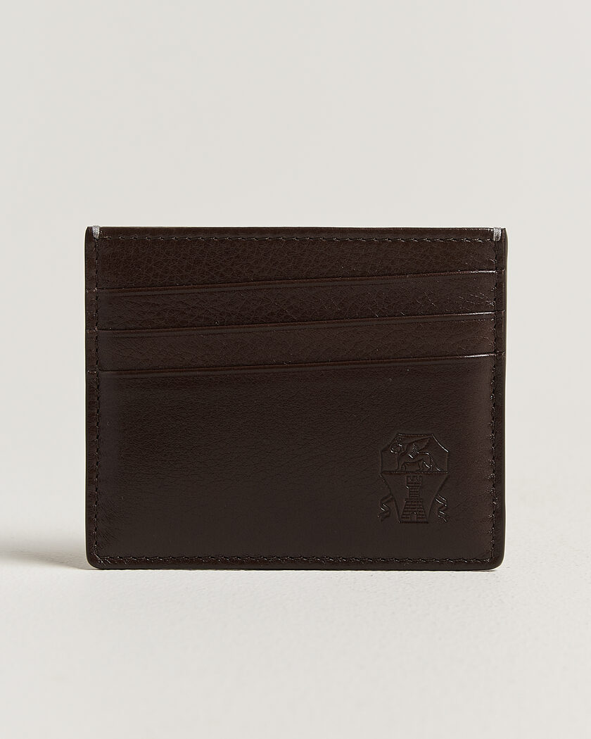 Brunello Cucinelli Grain Leather Card Holder Dark Brown – Marrón