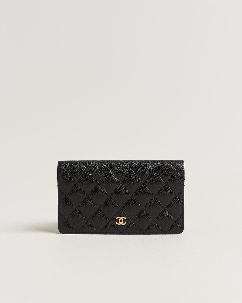 Chanel Pre-Owned Classic Bifold Wallet Caviar Leather Black – Negro