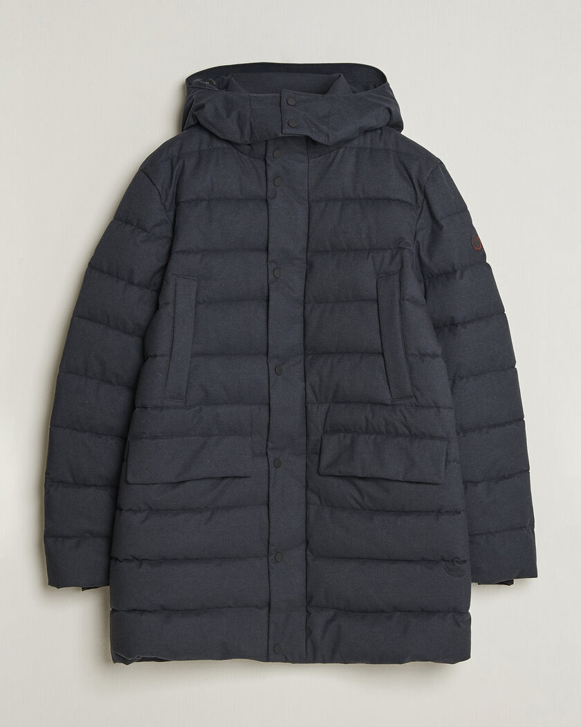 Save The Duck Byrne Padded Flannel Coat Navy Blue Melange – Azul