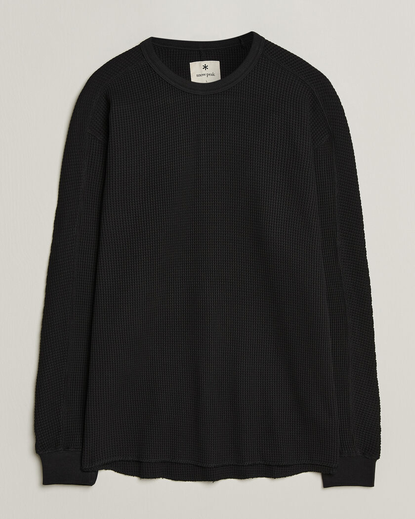 Snow Peak Heavyweight Waffle Pullover Black – Negro