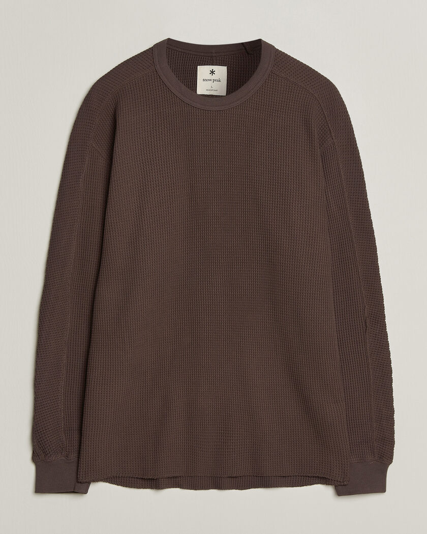 Snow Peak Heavyweight Waffle Pullover Dark Brown – Marrón