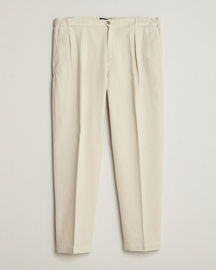 Briglia 1949 Portobello Loose Fit Cotton Trousers Ecru – Blanco