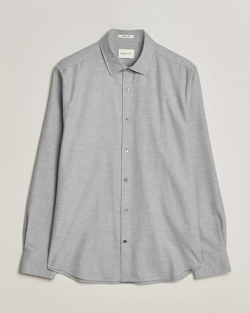 Gant Regular Fit Flannel Shirt Grey Melange – Gris