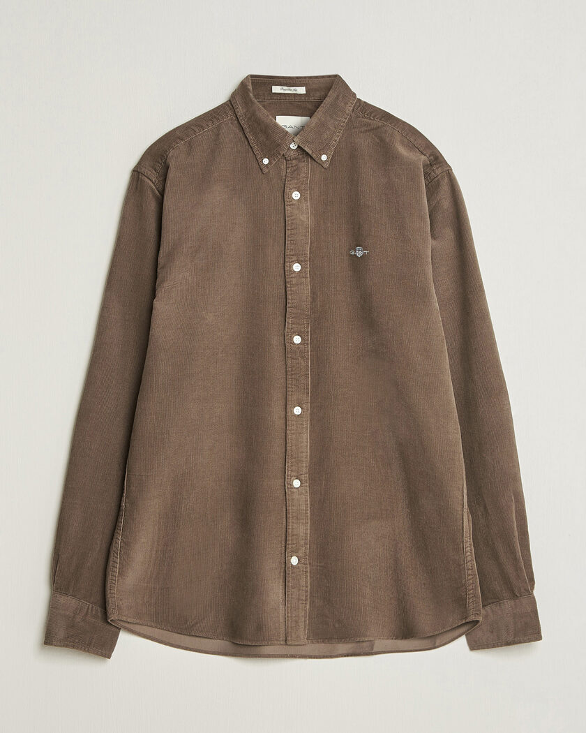  Gant Regular Fit Corduroy Shirt Faded Taupe – Marrón
