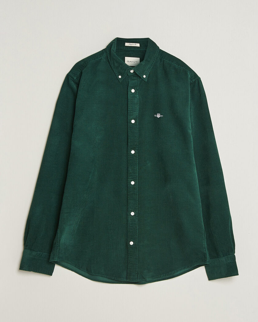 Gant Regular Fit Corduroy Shirt Tartan Green – Verde