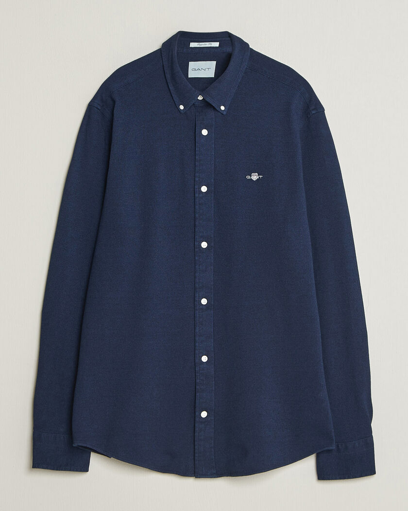 Gant Regular Fit Indigo Jersey Pique Shirt Dark Blue – Azul