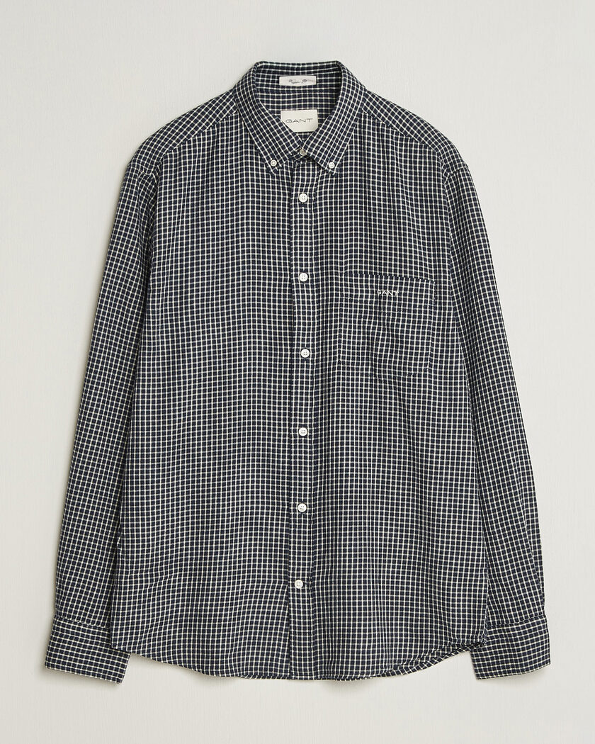 Gant Regular Fit Windblown Flannel Checked Shirt Evening Blue – Azul