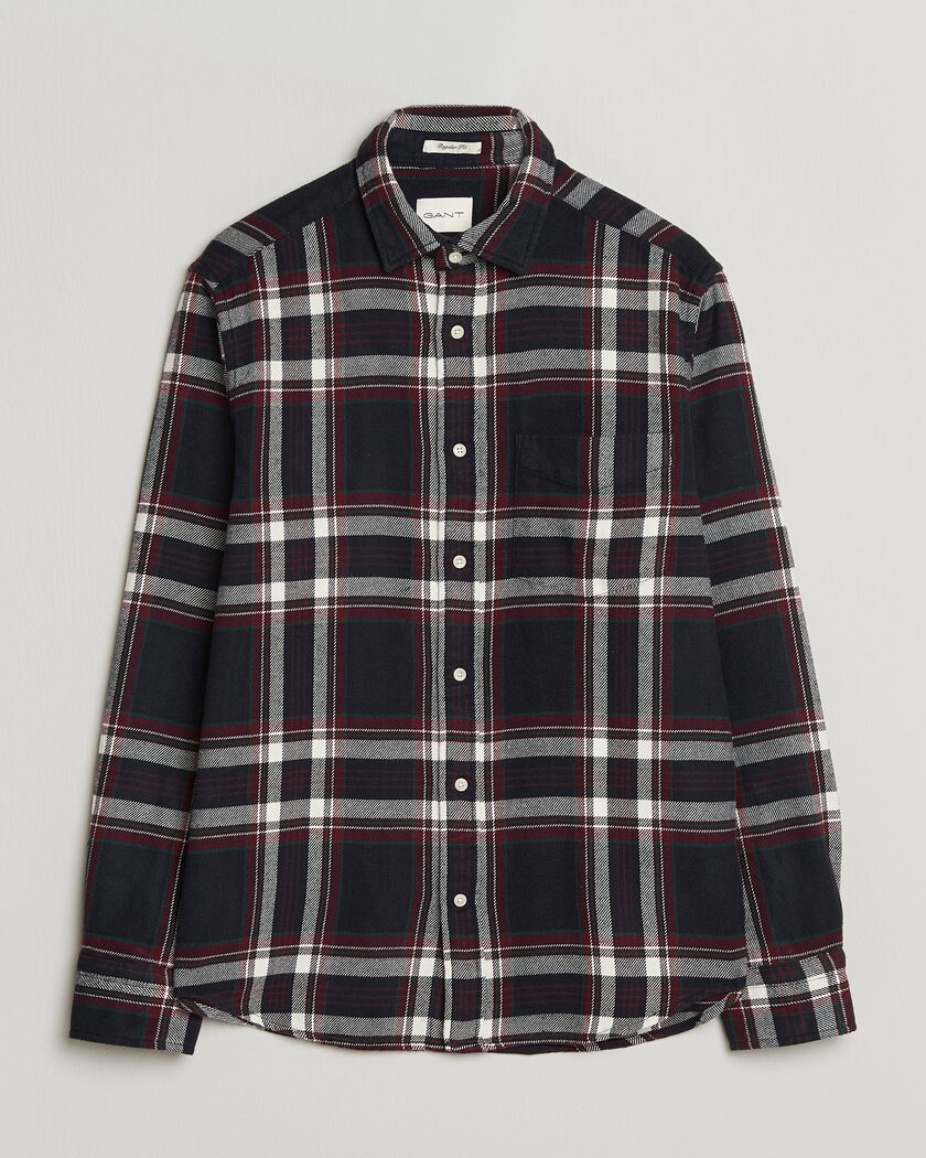 Gant Regular Fit Flannel Checked Overshirt Evening Blue – Azul