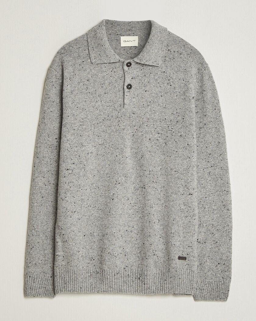 Gant Neps Wool Polo Grey Melange – Gris