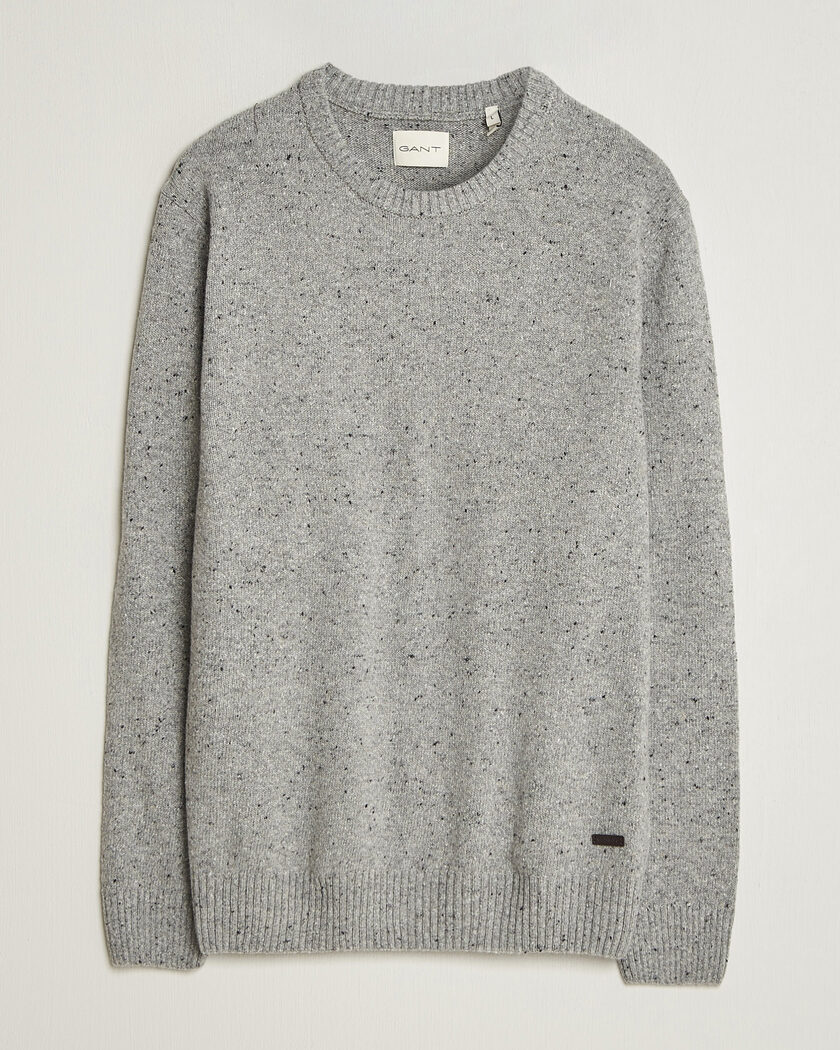 Gant Neps Wool Crew Neck Sweater Grey Melange – Gris