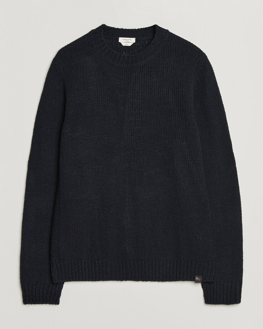 Jacob Cohën Muffled Virgin Wool Link Stitch Sweater Navy – Azul
