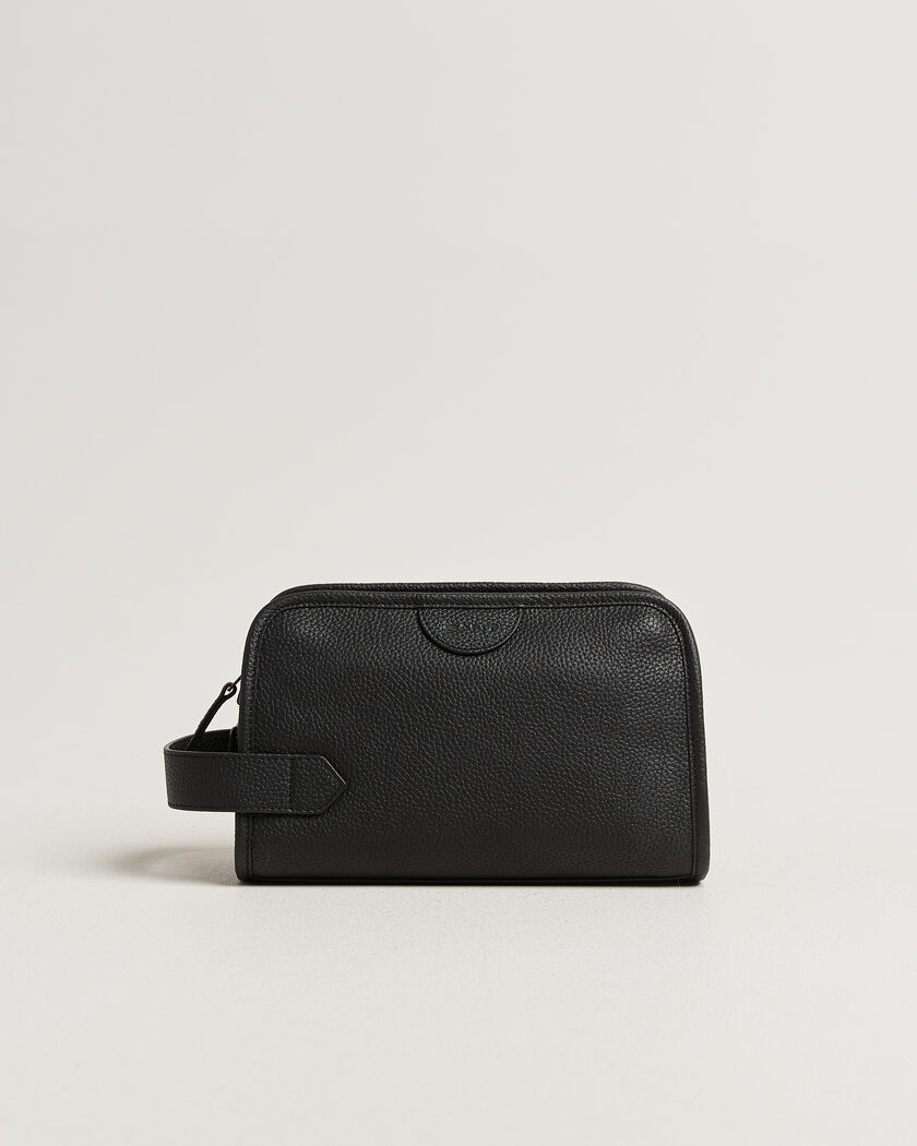 Gant Grained Leather Wash Bag Black – Negro
