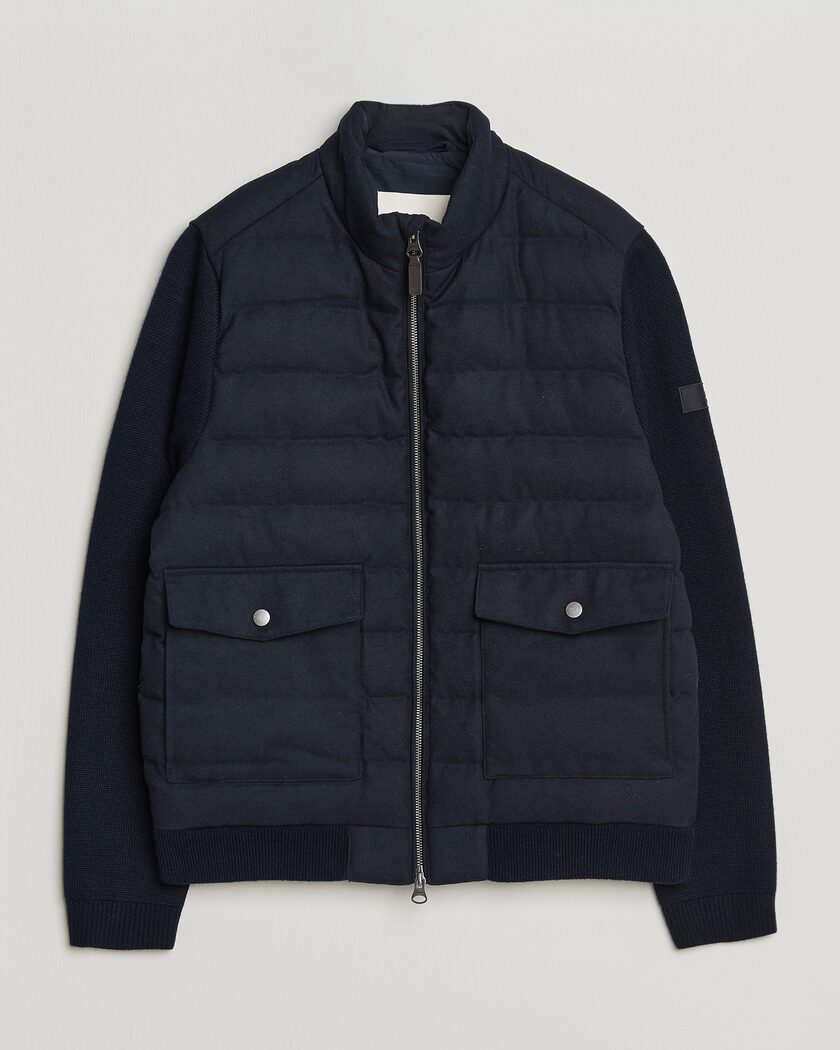 Gant Padded Hybrid Flannel Jacket Evening Blue – Azul