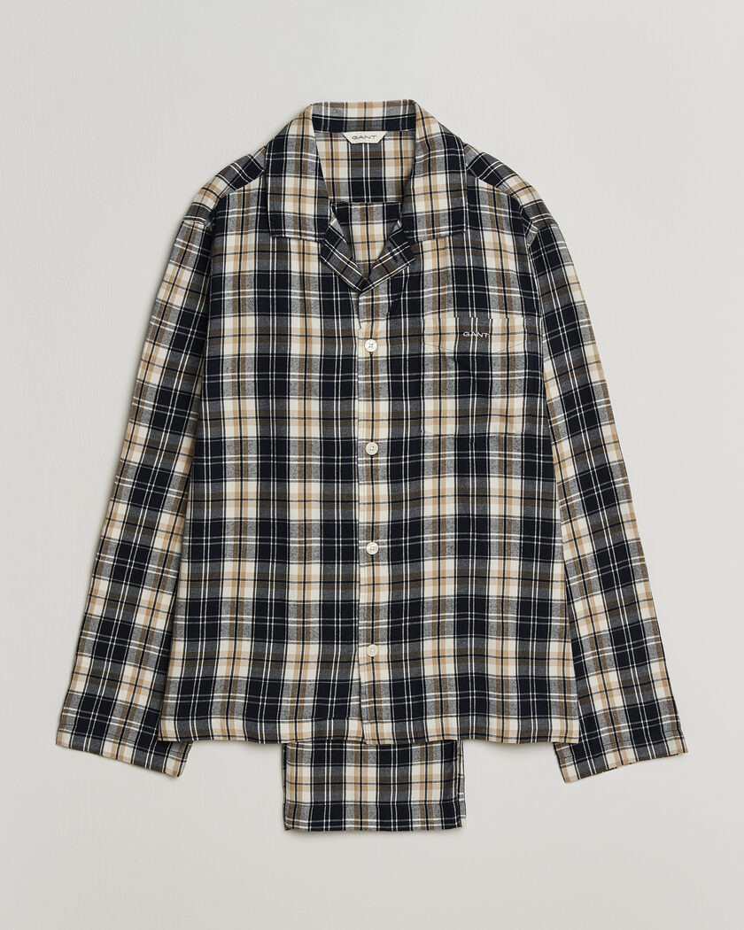 Gant Flannel Checked Pyjama Set Evening Blue – Azul