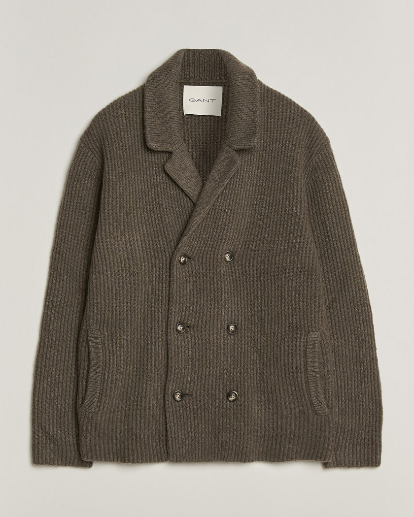 Gant Wool/Yak Knitted Cardigan Faded Taupe – Marrón