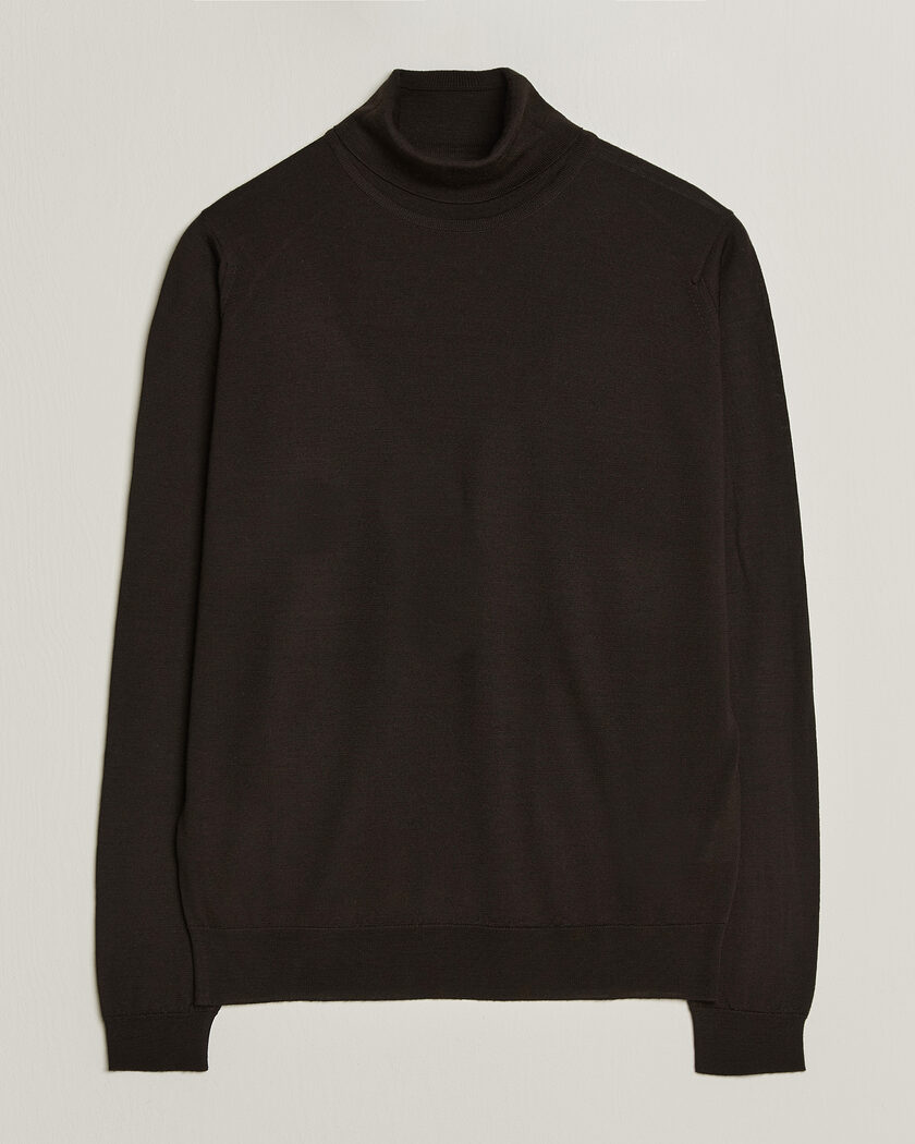 John Smedley Cherwell Extra Fine Merino Rollneck Faulkner Brown – Marrón
