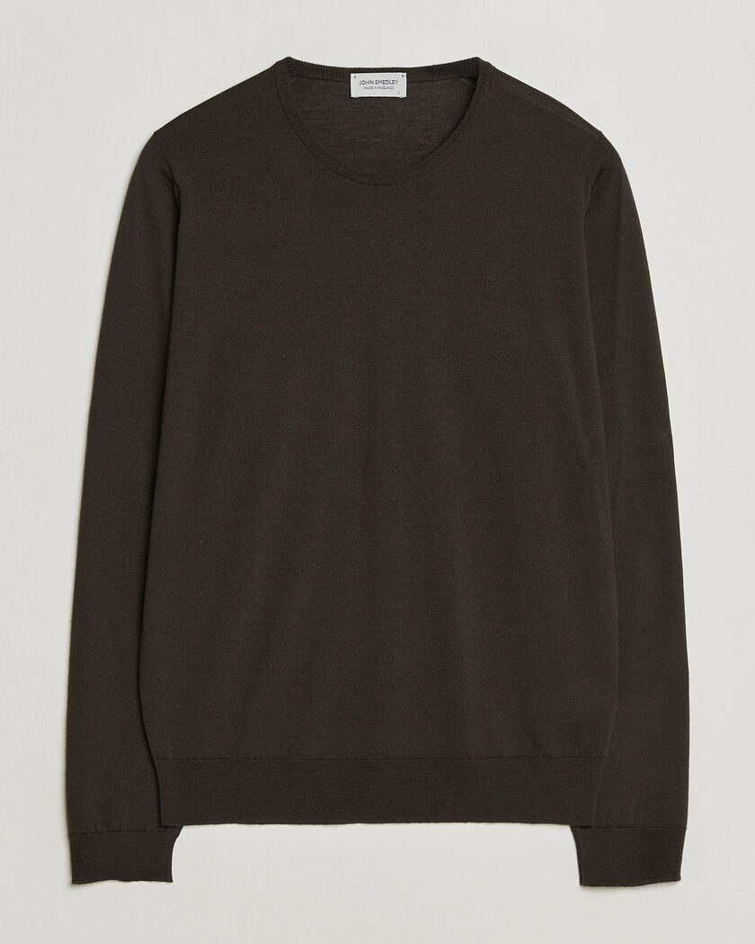 John Smedley Lundy Extra Fine Merino Crew Neck Faulkner Brown – Marrón