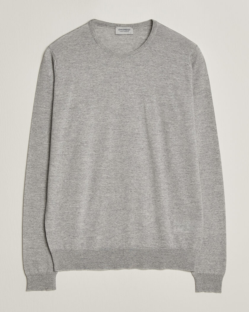 John Smedley Lundy Extra Fine Merino Crew Neck Nimbus Grey – Gris