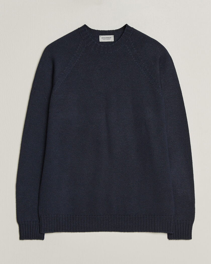 John Smedley Denver Extra Fine Merino Crew Neck Midnight – Azul