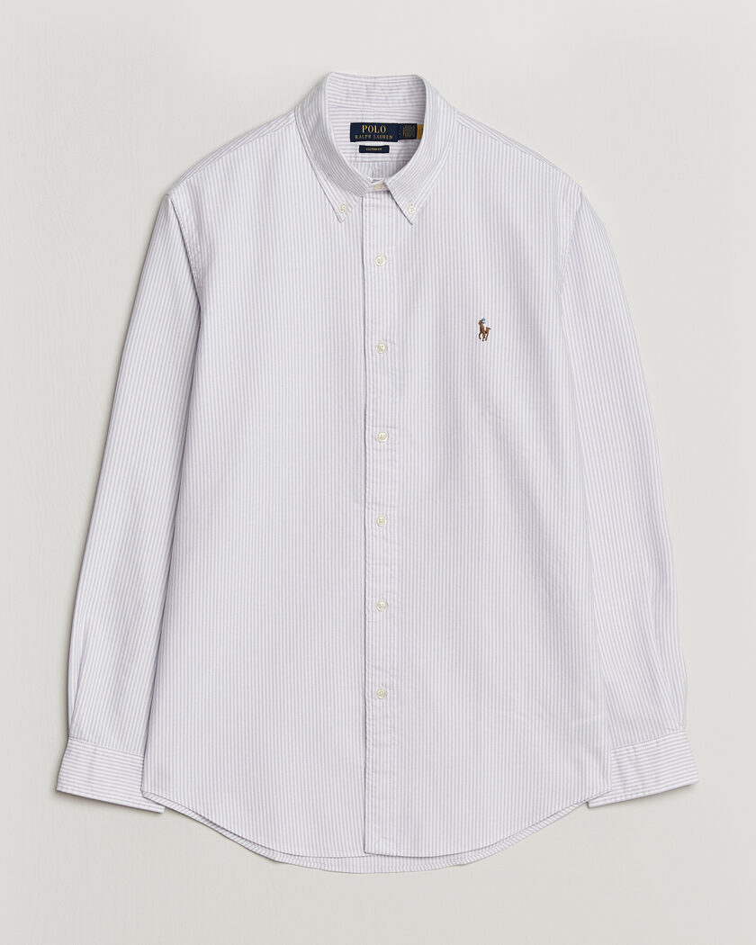 Polo Ralph Lauren Custom Fit Striped Oxford Shirt Lilac/White – Morado
