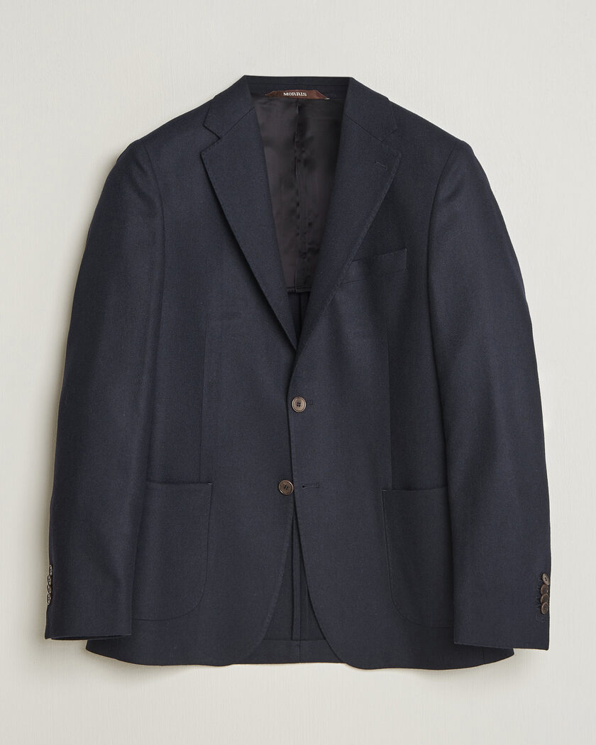 Morris Flannel Suit Blazer Navy – Azul