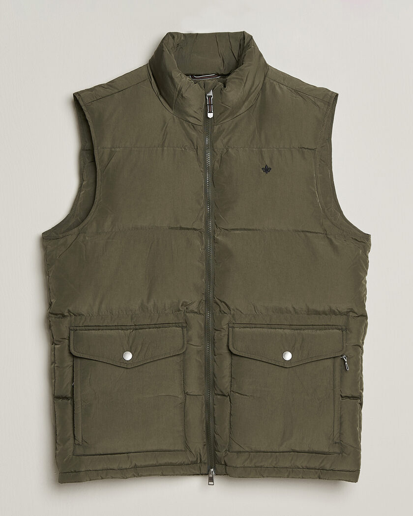 Morris Lennox Puffer Vest Olive – Verde