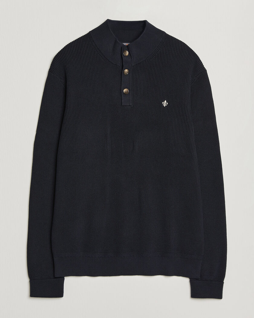 Morris Niall Half Button Sweater Old Blue – Azul