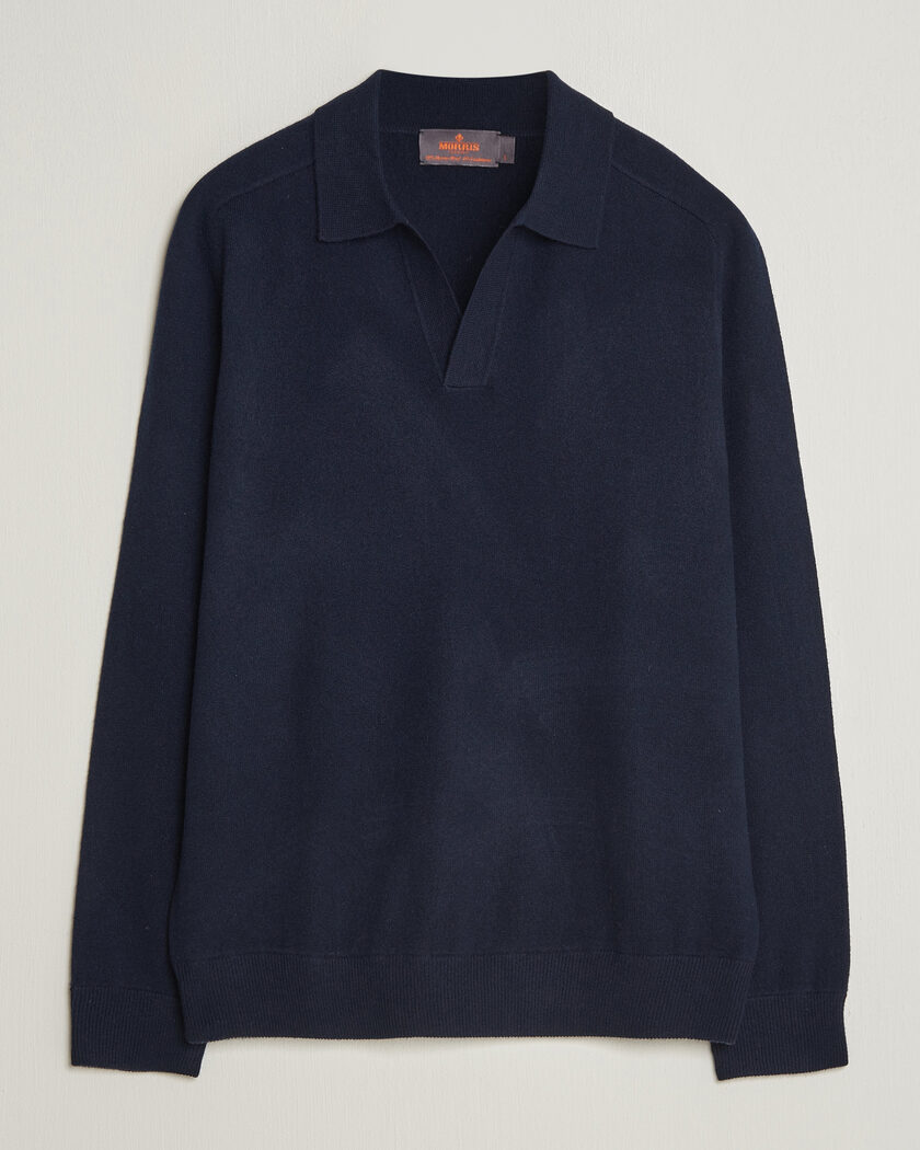 Morris Wilfred Cashmere Resort Polo Navy – Azul