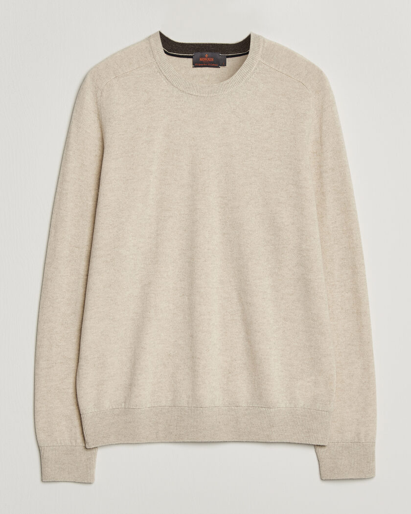 Morris Wilfred Cashmere O-Neck Off White – Blanco