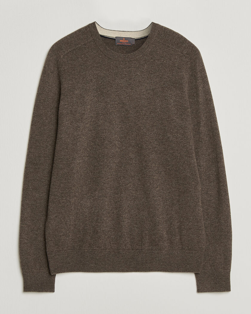 Morris Wilfred Cashmere O-Neck Brown – Marrón