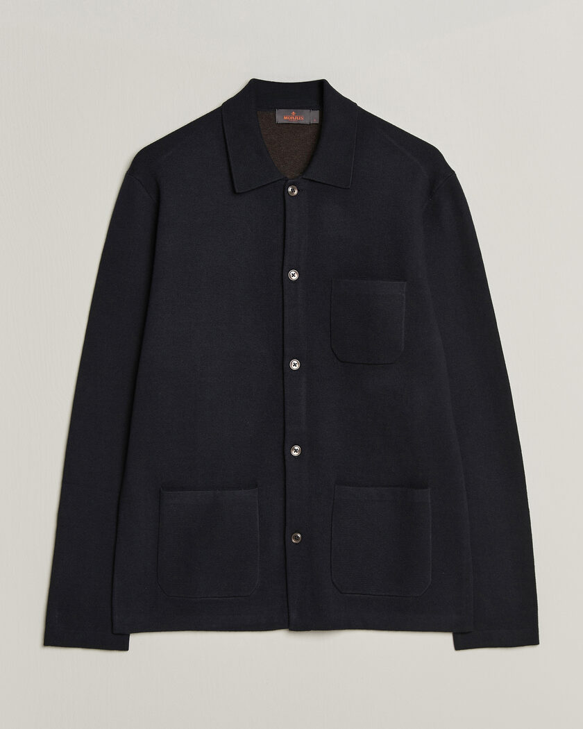 Morris Dudley Knitted Overshirt Navy – Azul