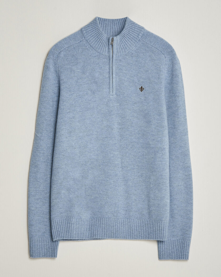Morris Hertford Lambswool Half Zip Blue – Azul