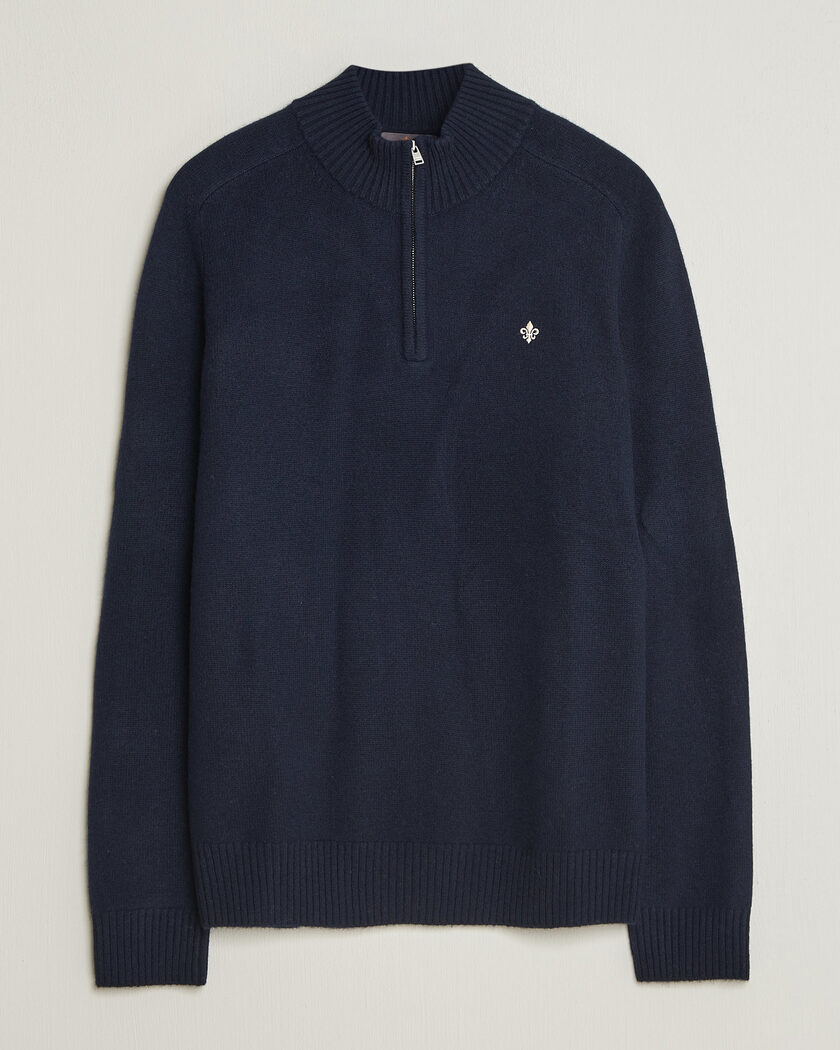 Morris Hertford Lambswool Half Zip Navy – Azul