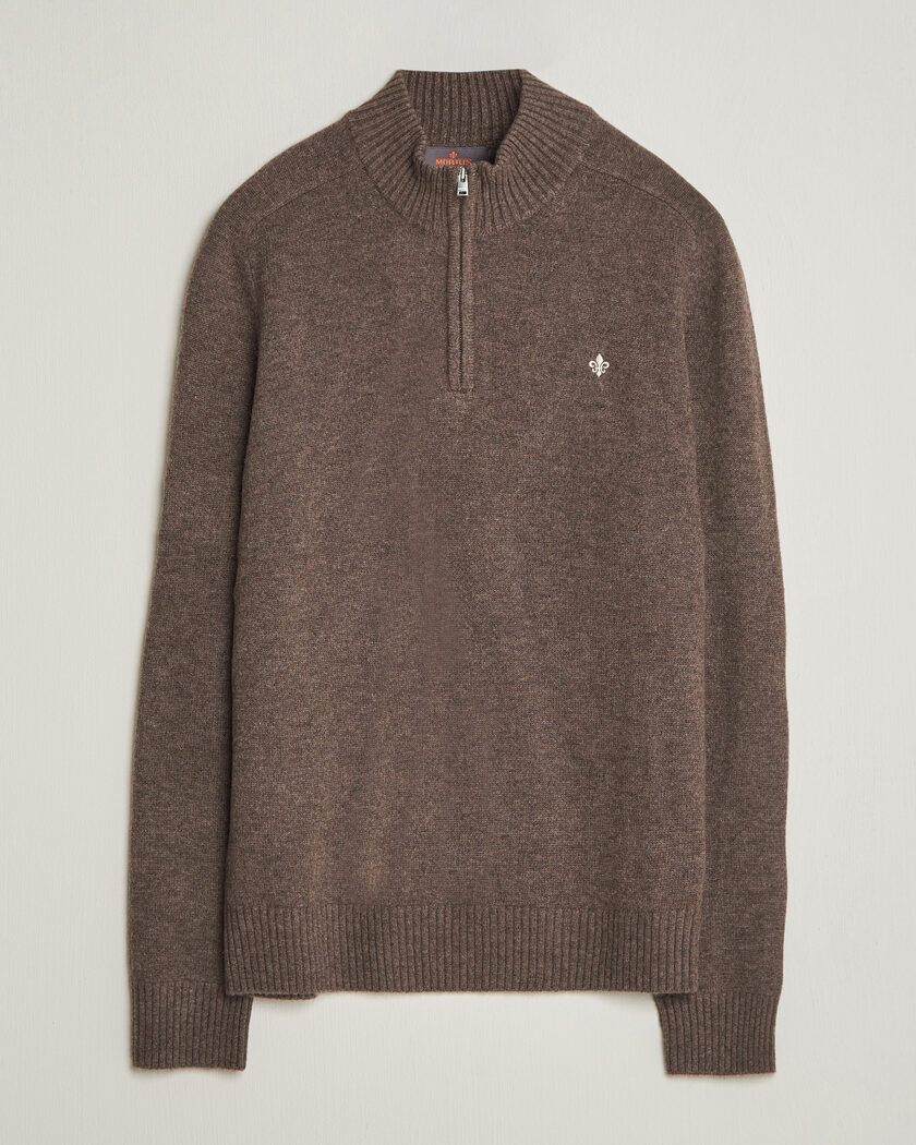 Morris Hertford Lambswool Half Zip Brown – Marrón