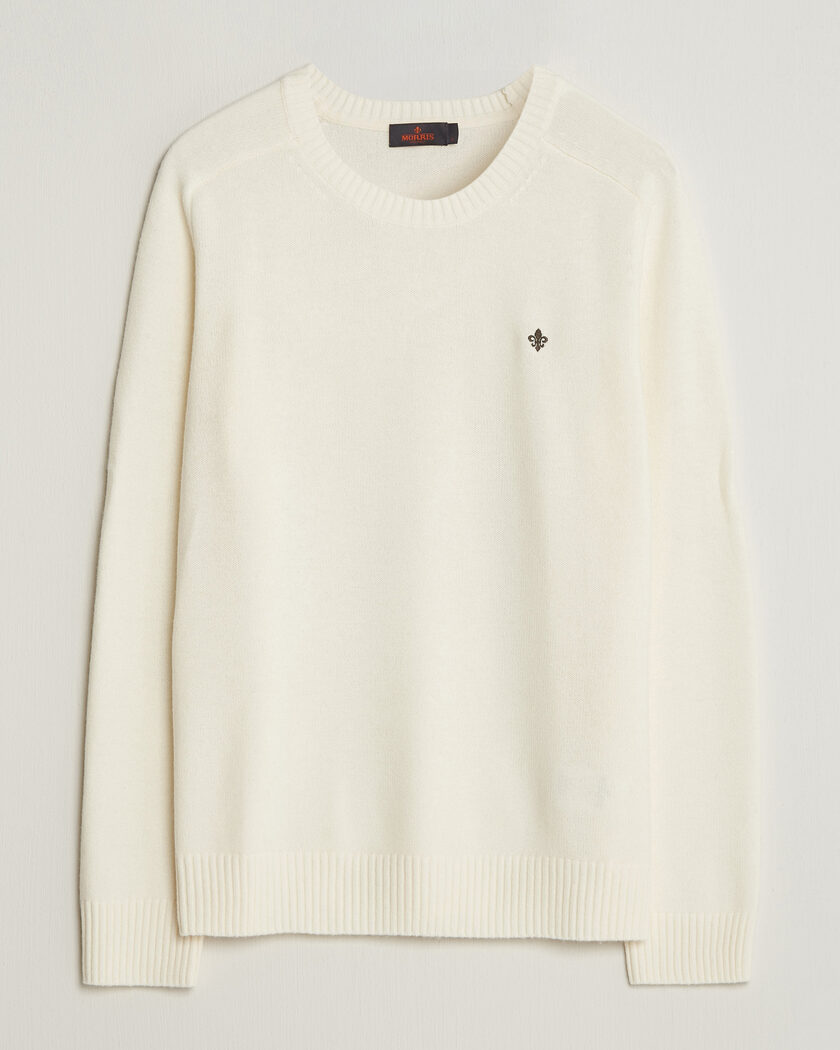 Morris Hertford Lambswool Crew Neck Off White – Blanco