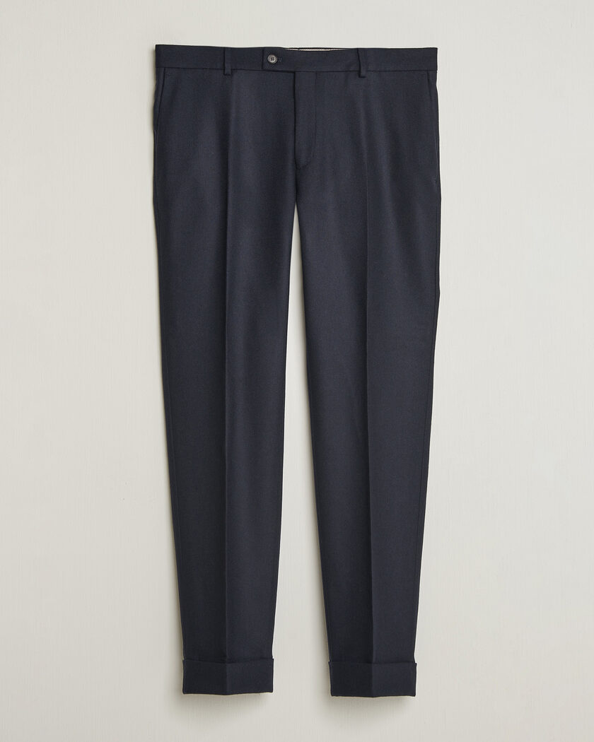 Morris Flannel Suit Trousers Navy – Azul