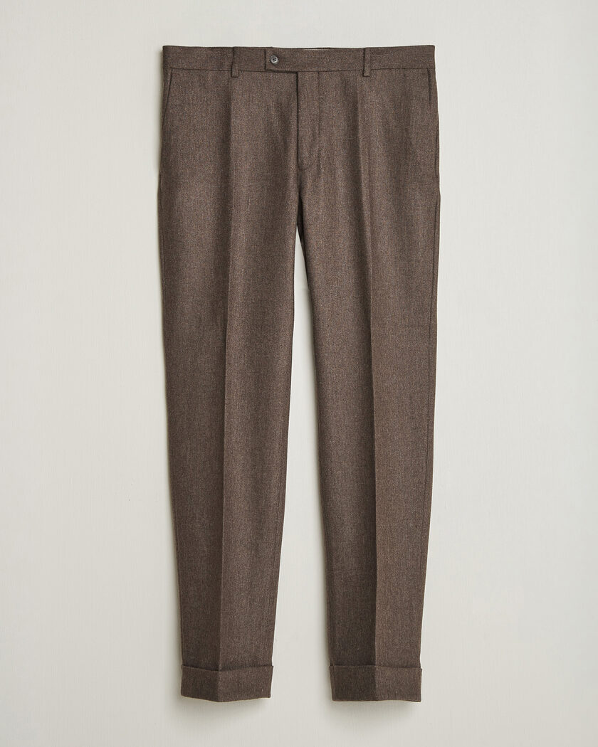Morris Flannel Suit Trousers Brown – Marrón