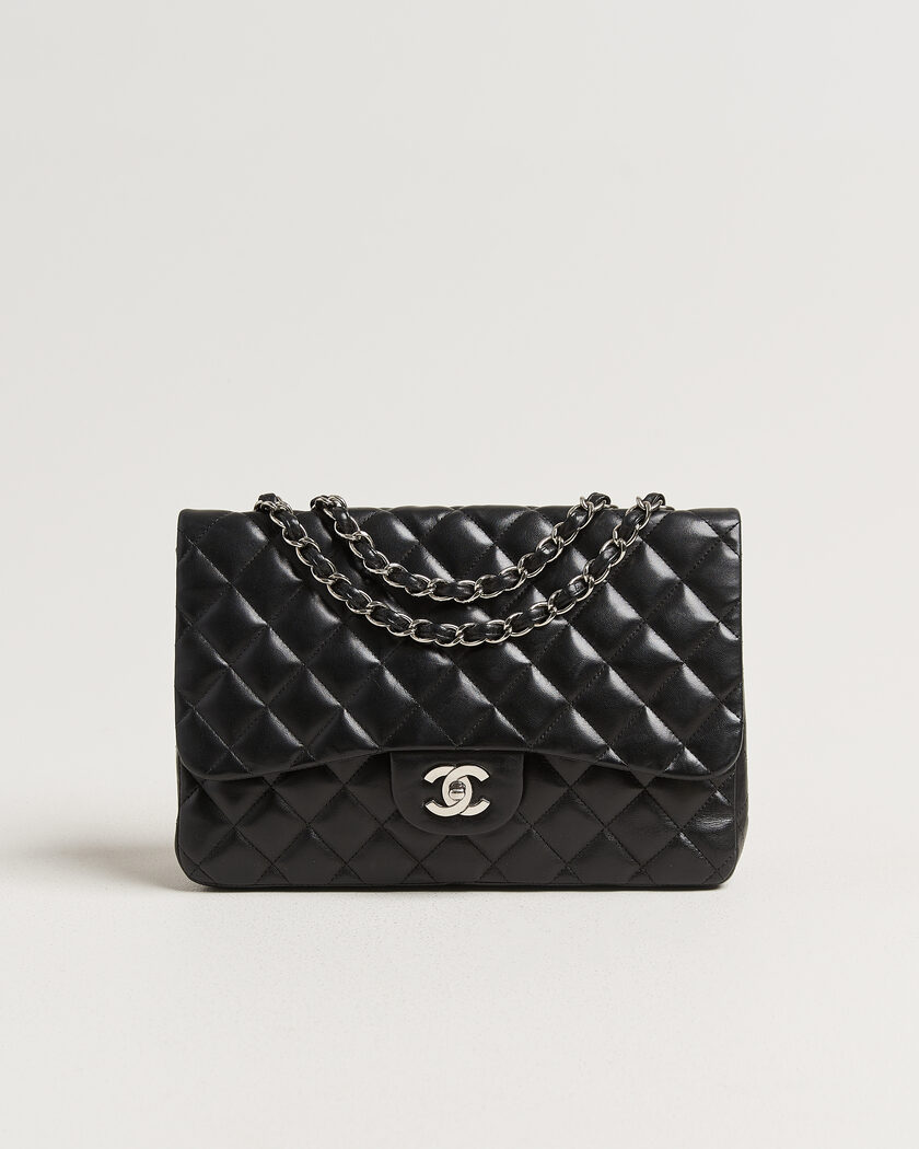 Chanel Pre-Owned Classic Jumbo Single Flap Bag Lambskin Black – Negro