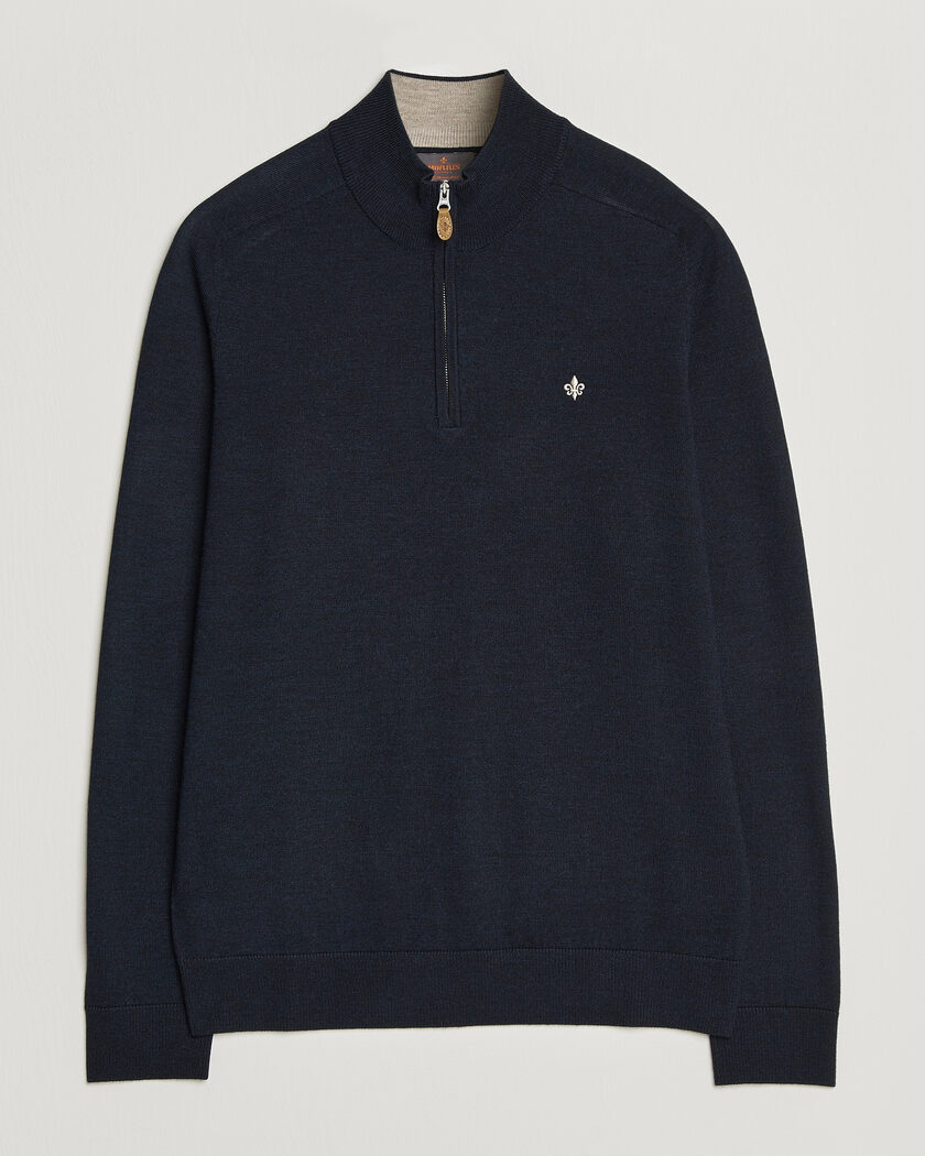 Morris John Merino Half Zip Navy – Azul