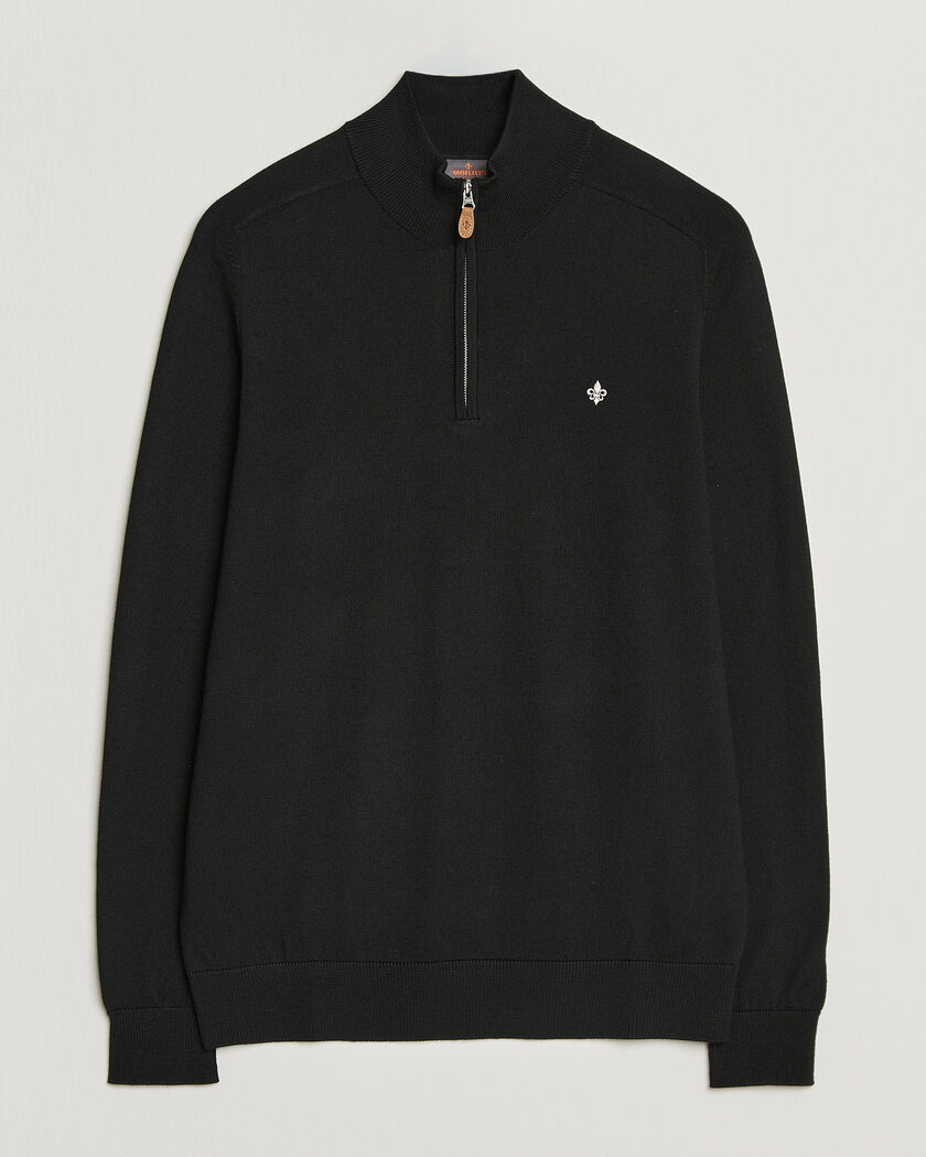 Morris John Merino Half Zip Black – Negro