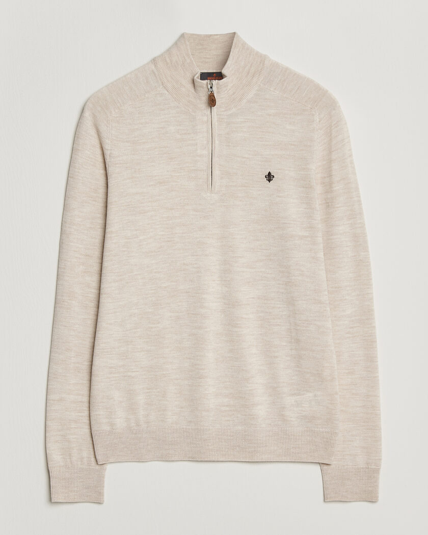 Morris John Merino Half Zip Off White – Blanco