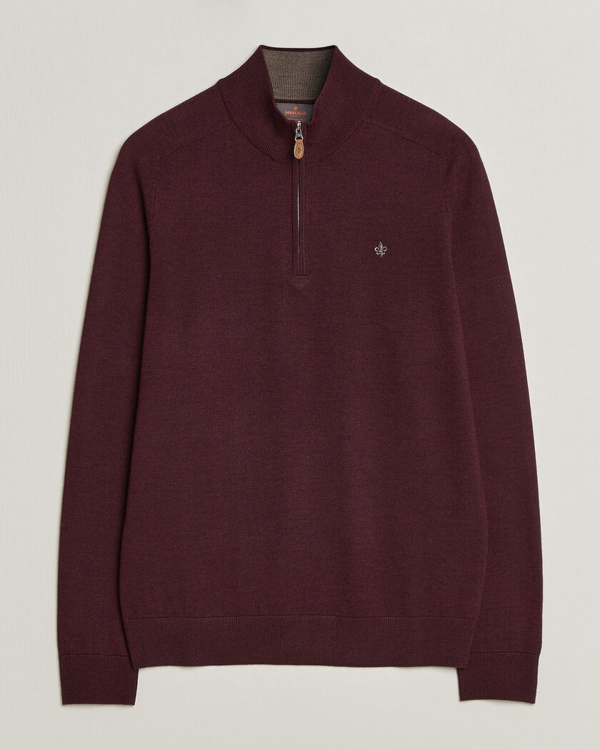 Morris John Merino Half Zip Wine Red – Rojo
