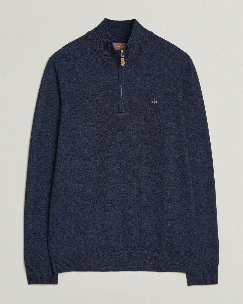 Morris John Merino Half Zip Ocean Blue – Azul
